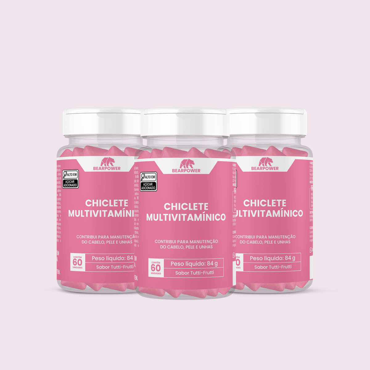 3x Chiclete Multivitamínico